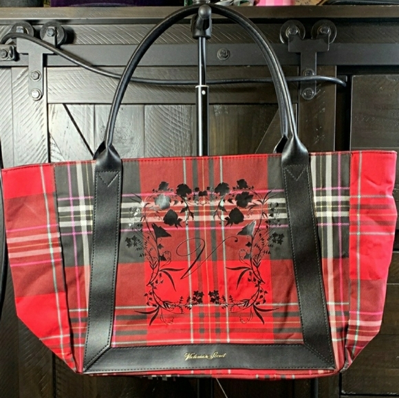 Victoria's Secret Handbags - Victoria's Secret Red Plaid Tote Bag